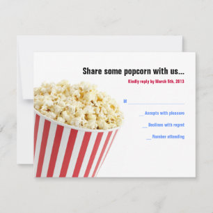 HOLLYWOOD MOVIES Bar Bat Mitzvah Reply Card RSVP Kaartje