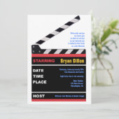 HOLLYWOOD MOVIES met een smaakbalk Mitzvah Invite Kaart (Staand voorkant)