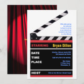 HOLLYWOOD MOVIES met een smaakbalk Mitzvah Invite Kaart (Voorkant / Achterkant)