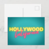 Hollywood  Neon Lights Briefkaart (Voorkant / Achterkant)