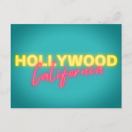 Hollywood  Neon Lights Briefkaart (Voorkant)