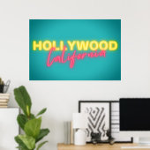 Hollywood  Neon Lights Poster (Thuiskantoor)
