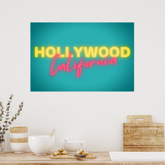 Hollywood Neon Lights Poster (Keuken)