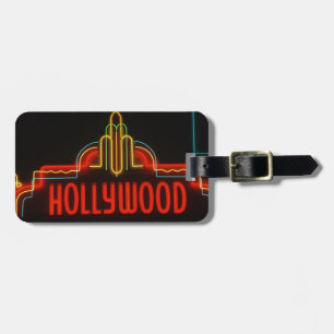 Hollywood-neonteken, Los Angeles, Californië Bagagelabel