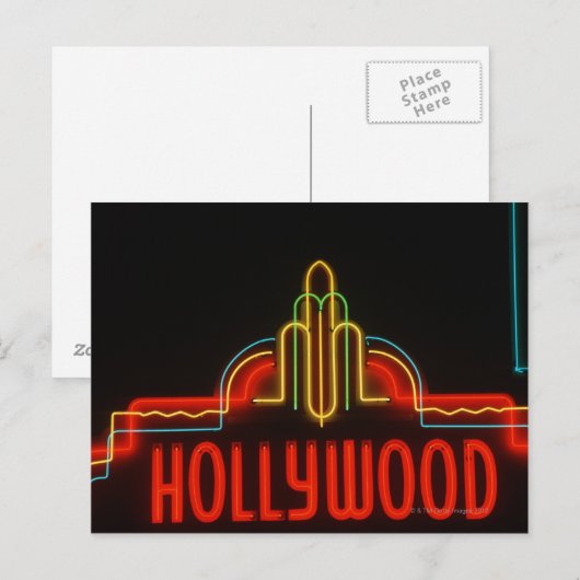 Hollywood-neonteken, Los Angeles, Californië Briefkaart (Voorkant / Achterkant)