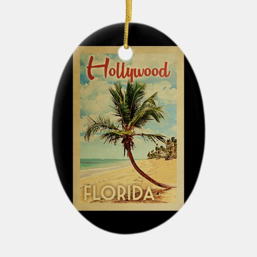 Hollywood Palm Tree Vintage Travel Keramisch Ornament (Voorkant)
