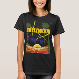 Hollywood Palmbomen Zonsondergang Reizen T-shirt