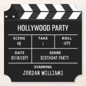 Hollywood Party Coasters, Custom Clapperboard  Kartonnen Onderzetters (Voorkant)