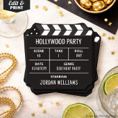 Hollywood Party Coasters, Custom Clapperboard  Kartonnen Onderzetters