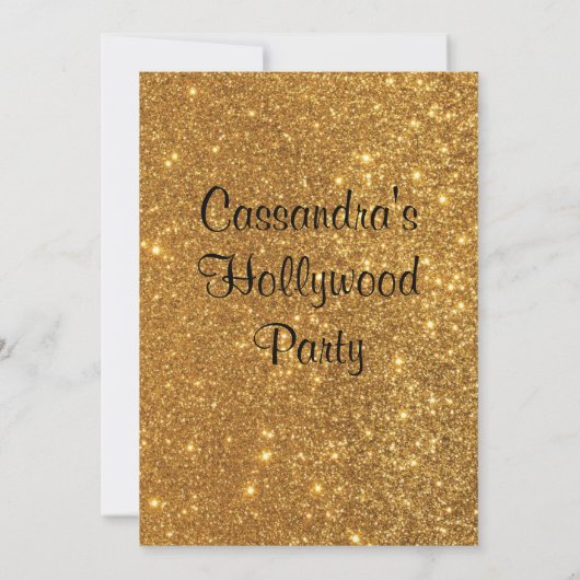 Hollywood Party, Hollywood Birthday Invitation Kaart (Achterkant)