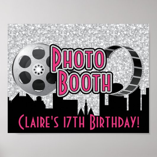 Hollywood Party Photo Booth Poster (Voorkant)