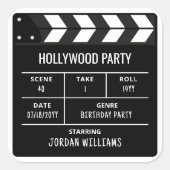 Hollywood Party Stickers, Custom Birthday Vierkante Sticker (Voorkant)