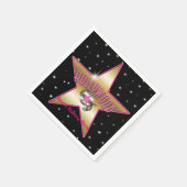 Hollywood Pink & Gold Star Black Verjaardagsfeest Servetten (Hoek)