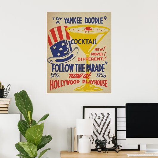 Hollywood Playhouse Vintage Poster (Thuiskantoor)