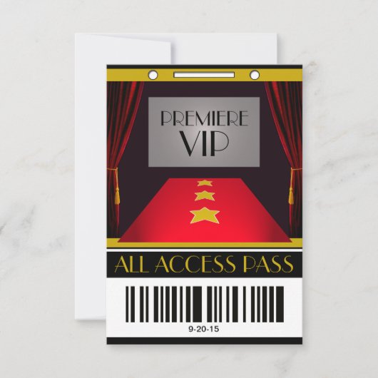Hollywood Premiere VIP Verjaardagsfeest Kaart (Voorkant)