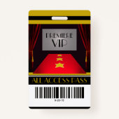Hollywood Premiere VIP Verjaardagsfeestuitnodiging Badge (Voorkant)