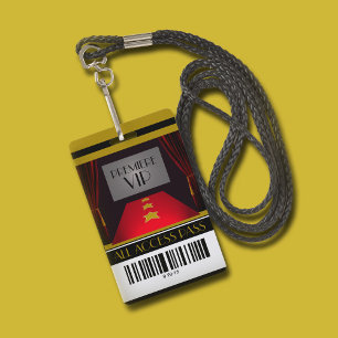 Hollywood Premiere VIP Verjaardagsfeestuitnodiging Badge