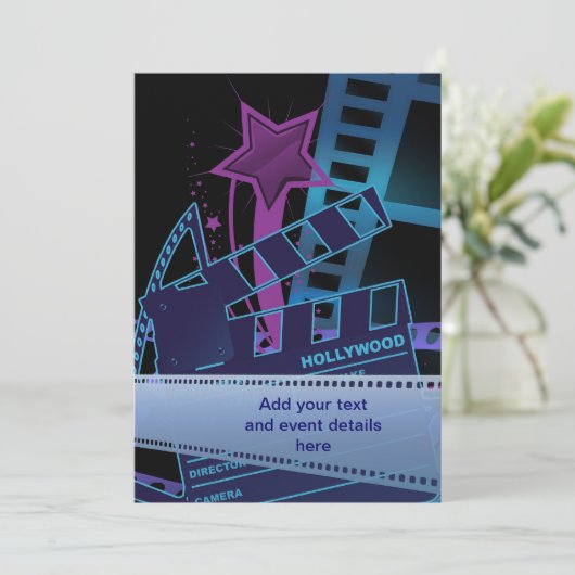 Hollywood Prom-Sjabloon Kaart (Staand voorkant)