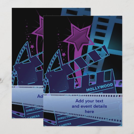 Hollywood Prom-Sjabloon Kaart (Voorkant / Achterkant)