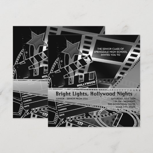 Hollywood Prom Uitnodigingen (Voorkant / Achterkant)