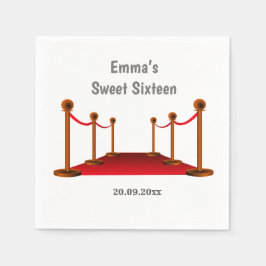 Hollywood Red Carpet 16th Any Age Verjaardagspapie Servet