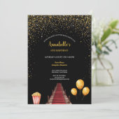 Hollywood Red Carpet Birthday Party Invitation Kaart (Staand voorkant)