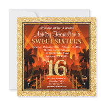 Hollywood Red Carpet City Gold Glitter Sweet 16