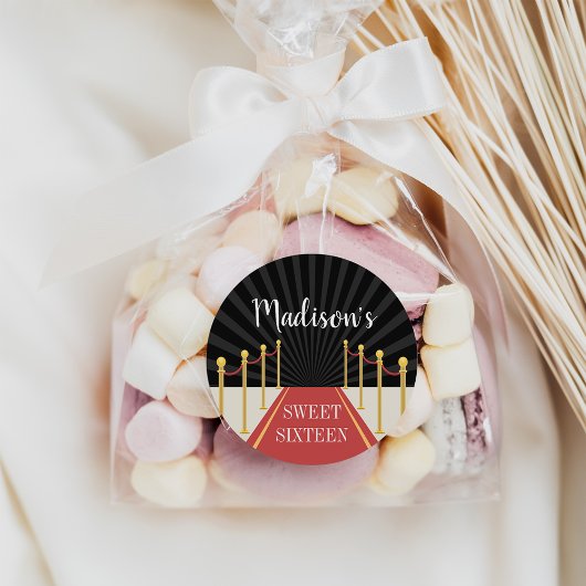 Hollywood Red Carpet gepersonaliseerd Ronde Sticker