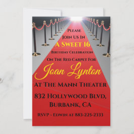 Hollywood Red Carpet Invitation Kaart