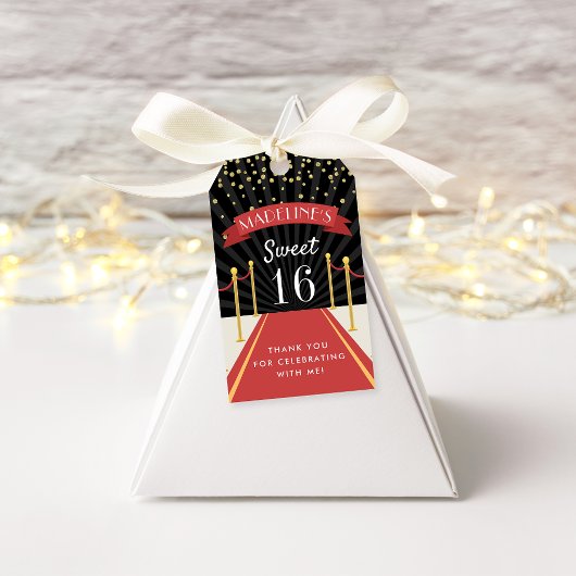 Hollywood Red Carpet Persoonlijk Bedankt voor je p Cadeaulabel