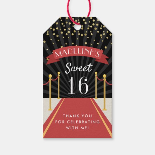 Hollywood Red Carpet Persoonlijk Bedankt voor je p Cadeaulabel (Voorkant)