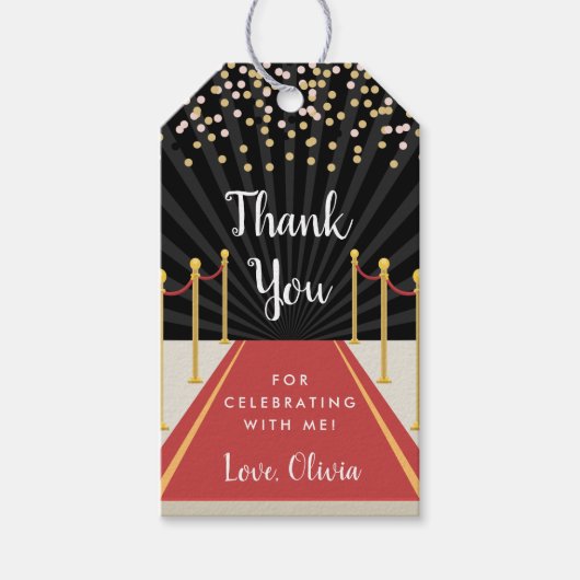 Hollywood Red Carpet Persoonlijk Bedankt voor je p Cadeaulabel (Voorkant)