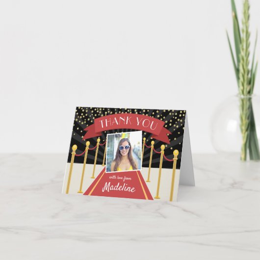 Hollywood Red Carpet Persoonlijke foto Bedankkaart (Voorkant)