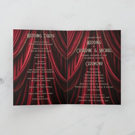 Hollywood Red Carpet Premiere Wedding Programma (Binnen)