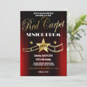 Hollywood Red Carpet Prom High School Uitnodiging (Staand voorkant)