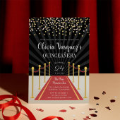 Hollywood Red Carpet Quinceanera Uitnodiging