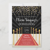 Hollywood Red Carpet Quinceanera Uitnodiging (Voorkant)
