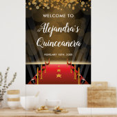 Hollywood Red Carpet Quinceanera Welcome Sign Poster (Keuken)