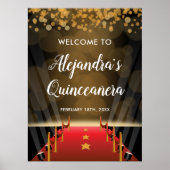 Hollywood Red Carpet Quinceanera Welcome Sign Poster (Voorkant)