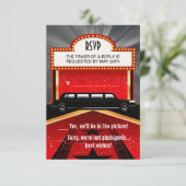 Hollywood Red Carpet RSVP Kaartje (Staand voorkant)