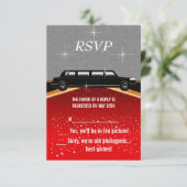 Hollywood Red Carpet RSVP Sjabloon (Staand voorkant)