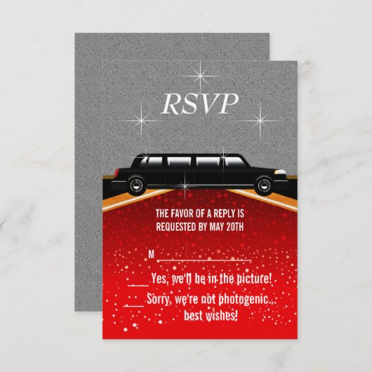 Hollywood Red Carpet RSVP Sjabloon (Voorkant / Achterkant)