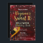 Hollywood Red Carpet Stairs SWEET 16 16th Party Kaart<br><div class="desc">Hollywood Red Carpet Stairs SWEET 16 Birthday Party Invitations.</div>