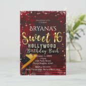 Hollywood Red Carpet Stairs SWEET 16 Birthday Kaart (Staand voorkant)