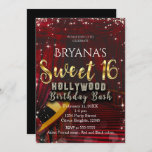 Hollywood Red Carpet Stairs SWEET 16 Birthday Kaart<br><div class="desc">Hollywood Red Carpet Stairs SWEET 16 Birthday Party Invitations.</div>