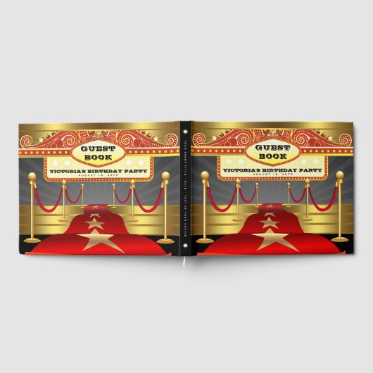 Hollywood Red Carpet verjaardagsfeestje gastenboek (Volledig)