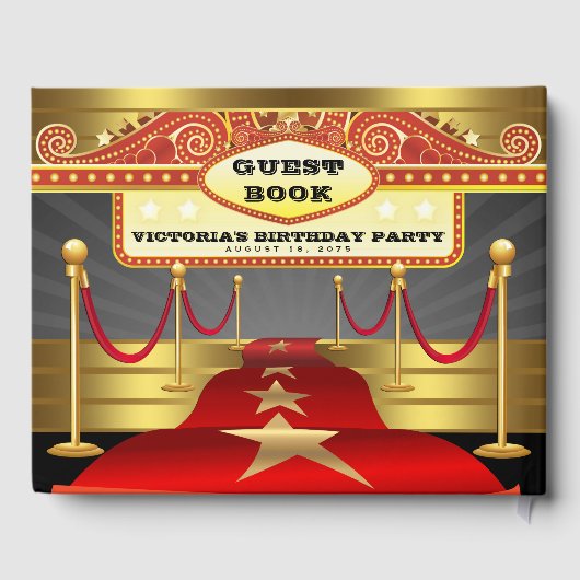 Hollywood Red Carpet verjaardagsfeestje gastenboek (Achterkant)