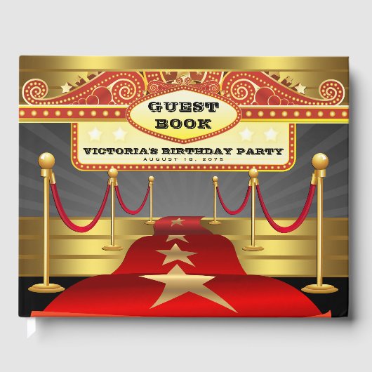 Hollywood Red Carpet verjaardagsfeestje gastenboek (Voorkant)