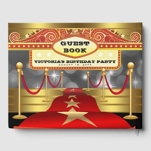Hollywood Red Carpet verjaardagsfeestje gastenboek (Achterkant)
