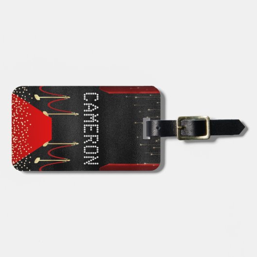 Hollywood Red Carpet VIP Aangepaste naam Bagagelabel (Voorkant horizontaal)